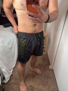 Andrew Christian Massive Swim Shorts Black/Neon Yellow Size XL